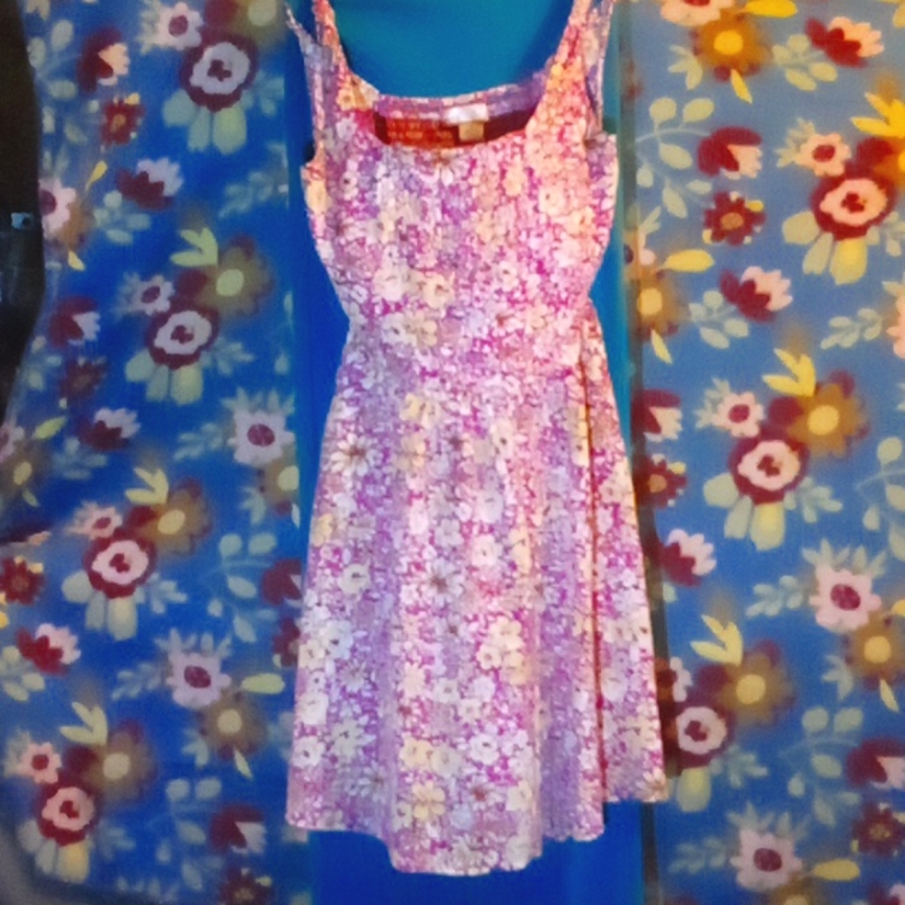 Band of the free pink floral dress with front corset xs